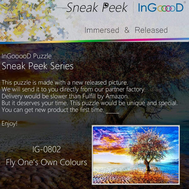 Ingooood- Jigsaw Puzzle 1000 Pieces- Fly One's Own Colours_IG-0802 Entertainment Toys for Adult Special Graduation or Birthday Gift Home Decor - Ingooood