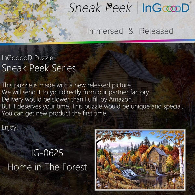 Ingooood- Jigsaw Puzzle 1000 Pieces- Home in The Forest_IG-0625 Entertainment Toys for Adult Special Graduation or Birthday Gift Home Decor - Ingooood