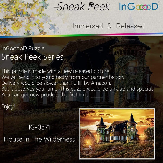 Ingooood- Jigsaw Puzzle 1000 Pieces- House in The Wilderness_IG-0871 Entertainment Toys for Adult Special Graduation or Birthday Gift Home Decor - Ingooood