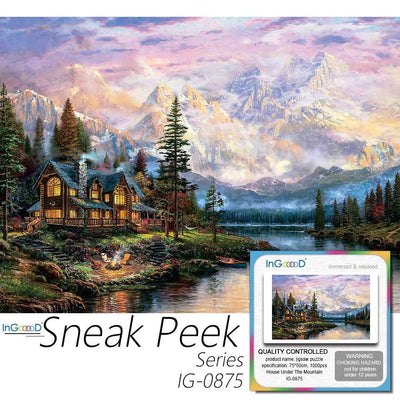 Ingooood- Jigsaw Puzzle 1000 Pieces- House Under The Mountain_IG-0875 Entertainment Toys for Adult Special Graduation or Birthday Gift Home Decor - Ingooood