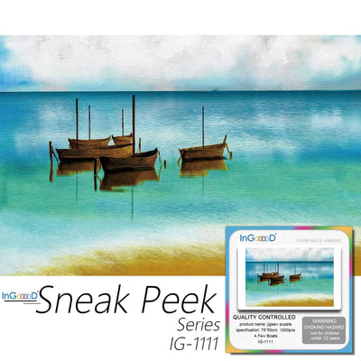 Ingooood-Jigsaw Puzzle 1000 Pieces-Sneak Peek Series-A Few Boats_IG-1111 Entertainment Toys for Adult Special Graduation or Birthday Gift Home Decor - Ingooood