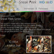 Ingooood-Jigsaw Puzzle 1000 Pieces- Sneak Peek Series-A Meat Stall_IG-0654 Entertainment Toys for Adult Special Graduation or Birthday Gift Home Decor - Ingooood