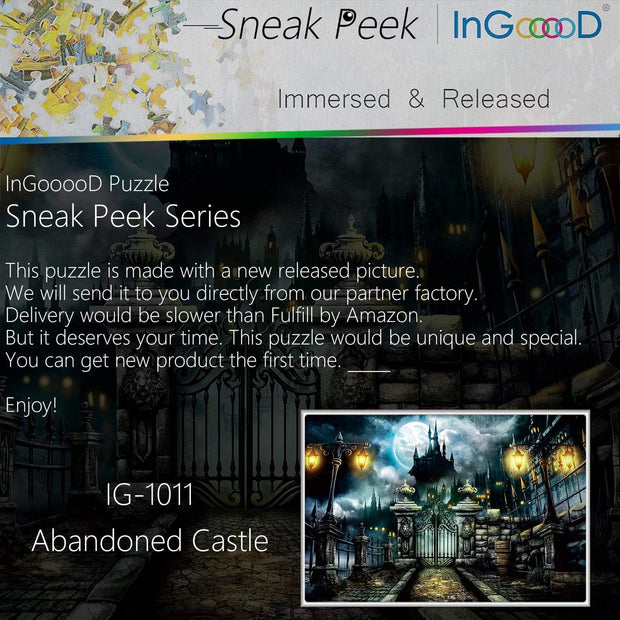 Ingooood-Jigsaw Puzzle 1000 Pieces-Sneak Peek Series-Abandoned Castle_IG-1011 Entertainment Toys for Graduation or Birthday Gift Home Decor - Ingooood