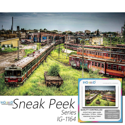 Ingooood-Jigsaw Puzzle 1000 Pieces-Sneak Peek Series- Abandoned Subway Station_IG-1164 Entertainment Toys for Graduation or Birthday Gift Home Decor - Ingooood