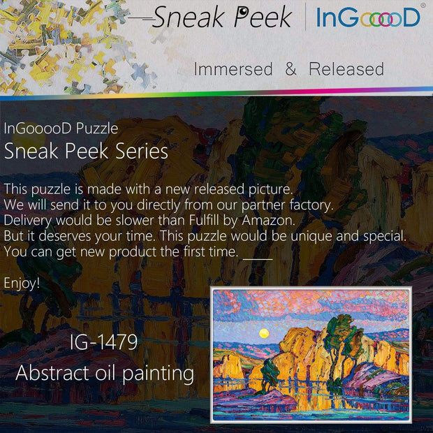 Ingooood-Jigsaw Puzzle 1000 Pieces-Sneak Peek Series-Abstract oil painting_IG-1479 Entertainment Toys for Adult Graduation or Birthday Gift Home Decor - Ingooood