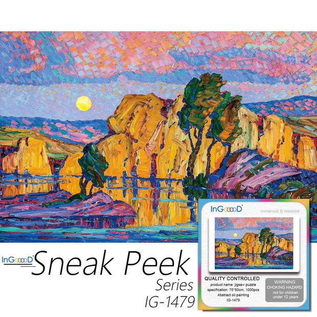 Ingooood-Jigsaw Puzzle 1000 Pieces-Sneak Peek Series-Abstract oil painting_IG-1479 Entertainment Toys for Adult Graduation or Birthday Gift Home Decor - Ingooood