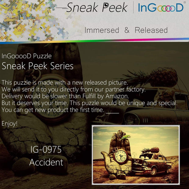 Ingooood-Jigsaw Puzzle 1000 Pieces-Sneak Peek Series-Accident-IG-0975 Entertainment Toys for Adult Special Graduation or Birthday Gift Home Decor - Ingooood
