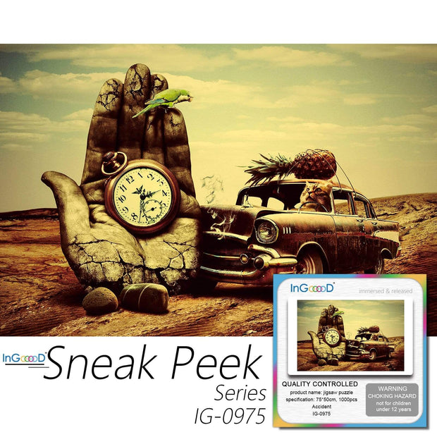 Ingooood-Jigsaw Puzzle 1000 Pieces-Sneak Peek Series-Accident-IG-0975 Entertainment Toys for Adult Special Graduation or Birthday Gift Home Decor - Ingooood