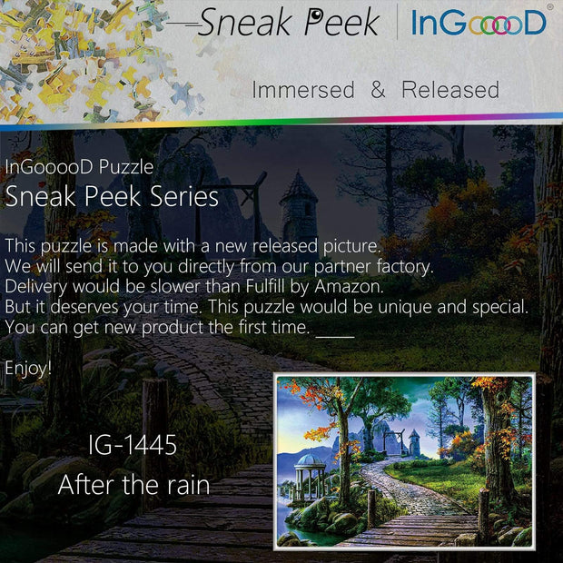 Ingooood-Jigsaw Puzzle 1000 Pieces-Sneak Peek Series-After the rain_IG-1445 Entertainment Toys for Adult Graduation or Birthday Gift Home Decor - Ingooood