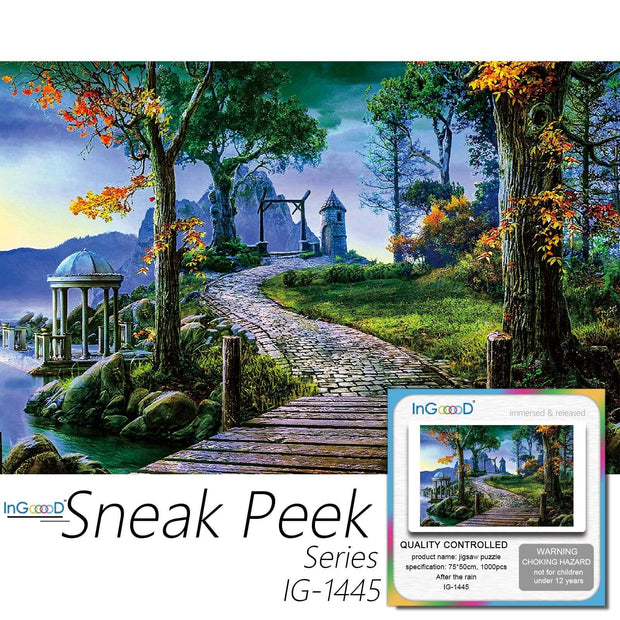 Ingooood-Jigsaw Puzzle 1000 Pieces-Sneak Peek Series-After the rain_IG-1445 Entertainment Toys for Adult Graduation or Birthday Gift Home Decor - Ingooood