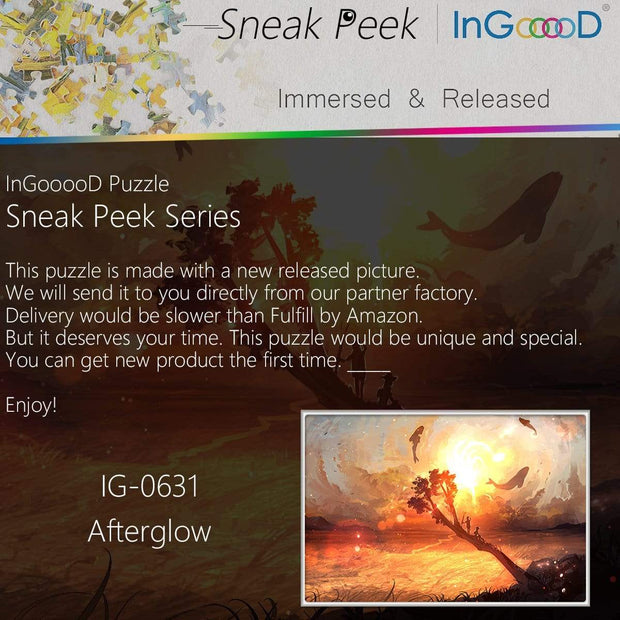 Ingooood- Jigsaw Puzzle 1000 Pieces- Sneak Peek Series- Afterglow_IG-0631 Entertainment Toys for Adult Special Graduation or Birthday Gift Home Decor - Ingooood