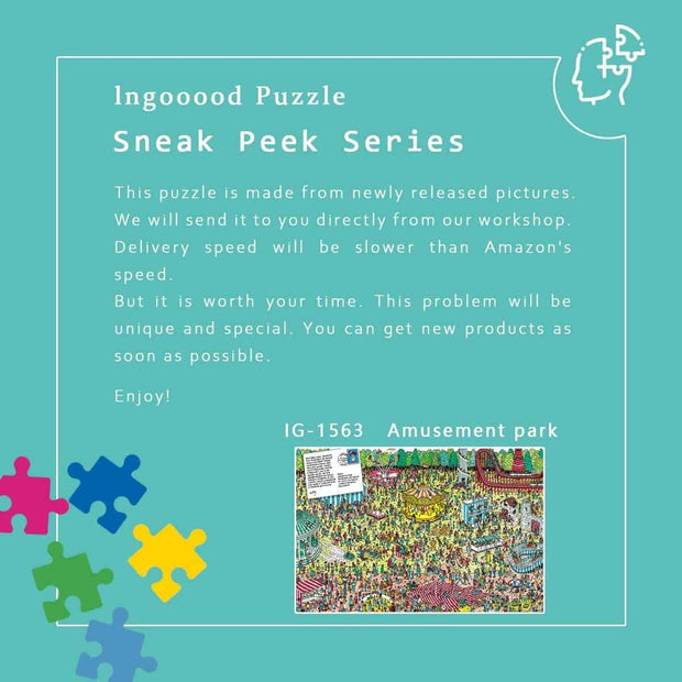Ingooood-Jigsaw Puzzle 1000 Pieces-Sneak Peek Series-Amusement park_IG-1563 Entertainment Toys for Adult Graduation or Birthday Gift Home Decor - Ingooood_US