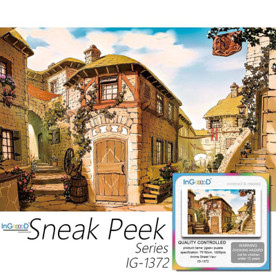 Ingooood-Jigsaw Puzzle 1000 Pieces-Sneak Peek Series-Anime Street View_IG-1372 Entertainment Toys for Adult Special Graduation or Birthday Gift Home Decor - Ingooood