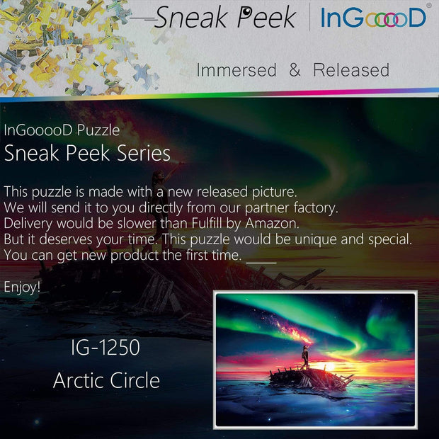 Ingooood-Jigsaw Puzzle 1000 Pieces-Sneak Peek Series-Arctic Circle_IG-1250 Entertainment Toys for Adult Special Graduation or Birthday Gift Home Decor - Ingooood