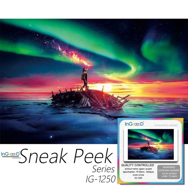 Ingooood-Jigsaw Puzzle 1000 Pieces-Sneak Peek Series-Arctic Circle_IG-1250 Entertainment Toys for Adult Special Graduation or Birthday Gift Home Decor - Ingooood