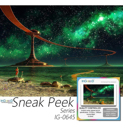 Ingooood-Jigsaw Puzzle 1000 Pieces- Sneak Peek Series-Aurora Night_IG-0645 Entertainment Toys for Adult Special Graduation or Birthday Gift Home Decor - Ingooood