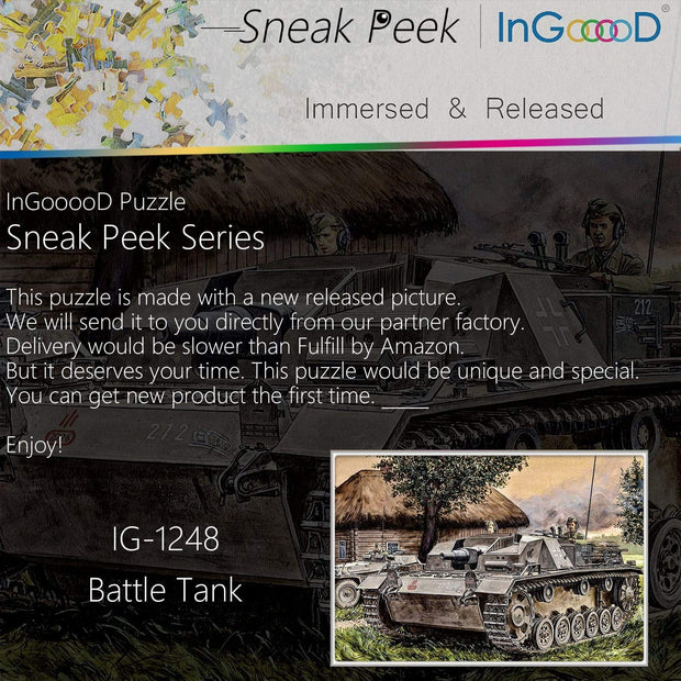 Ingooood-Jigsaw Puzzle 1000 Pieces-Sneak Peek Series-Battle Tank_IG-1248 Entertainment Toys for Adult Special Graduation or Birthday Gift Home Decor - Ingooood