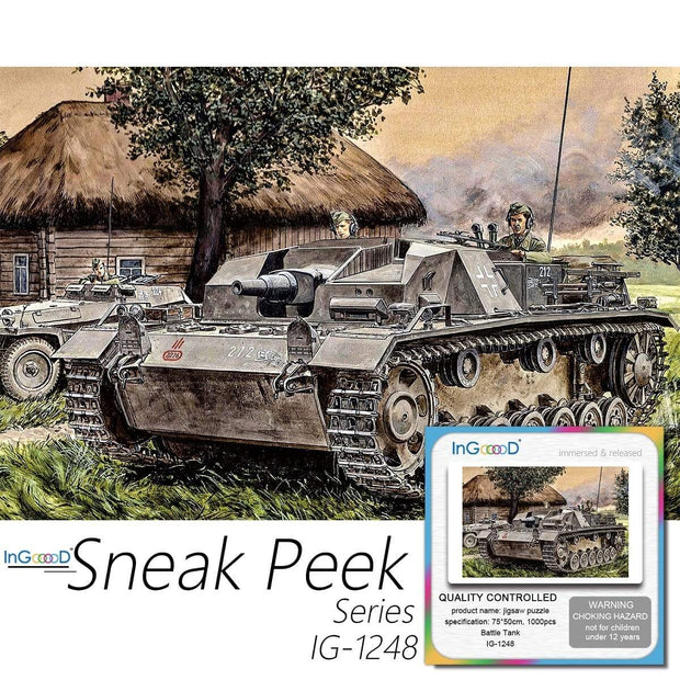 Ingooood-Jigsaw Puzzle 1000 Pieces-Sneak Peek Series-Battle Tank_IG-1248 Entertainment Toys for Adult Special Graduation or Birthday Gift Home Decor - Ingooood