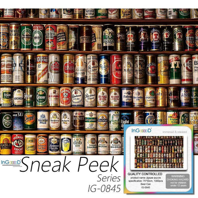 Ingooood- Jigsaw Puzzle 1000 Pieces- Sneak Peek Series-Beer Can_IG-0845 Entertainment Toys for Adult Special Graduation or Birthday Gift Home Decor - Ingooood