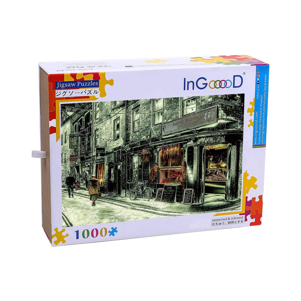 Ingooood-Jigsaw Puzzle 1000 Pieces-Sneak Peek Series-Black and white street_IG-1512 Entertainment Toys for Adult Graduation or Birthday Gift Home Decor - Ingooood