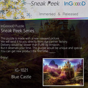 Ingooood-Jigsaw Puzzle 1000 Pieces-Sneak Peek Series-Blue Castle_IG-1021 Entertainment Toys for Adult Special Graduation or Birthday Gift Home Decor - Ingooood