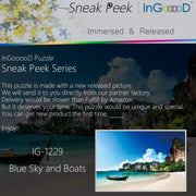 Ingooood-Jigsaw Puzzle 1000 Pieces-Sneak Peek Series-Blue Sky and Boats_IG-1229 Entertainment Toys for Adult Special Graduation or Birthday Gift Home Decor - Ingooood