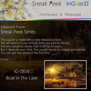 Ingooood- Jigsaw Puzzle 1000 Pieces- Sneak Peek Series-Boat in The Lake_IG-0838 Entertainment Toys for Adult Graduation or Birthday Gift Home Decor - Ingooood