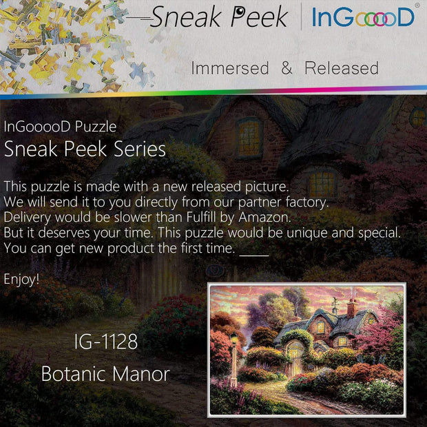 Ingooood-Jigsaw Puzzle 1000 Pieces-Sneak Peek Series-Botanic Manor_IG-1128 Entertainment Toys for Adult Special Graduation or Birthday Gift Home Decor - Ingooood