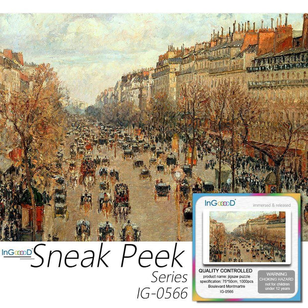 Ingooood- Jigsaw Puzzle 1000 Pieces- Sneak Peek Series-Boulevard Montmartre_IG-0566 Entertainment Toys for Graduation or Birthday Gift Home Decor - Ingooood
