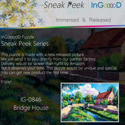 Ingooood-Jigsaw Puzzle 1000 Pieces- Sneak Peek Series-Bridge House_IG-0846 Entertainment Toys for Adult Special Graduation or Birthday Gift Home Decor - Ingooood
