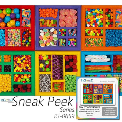 Ingooood- Jigsaw Puzzle 1000 Pieces- Sneak Peek Series-Candy Box_IG-0659 Entertainment Toys for Adult Special Graduation or Birthday Gift Home Decor - Ingooood