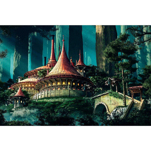 Ingooood-Jigsaw Puzzle 1000 Pieces-Sneak Peek Series-Castle in the depths of the forest_IG-1522 Entertainment Toys for Adult Graduation or Birthday Gift Home Decor - Ingooood