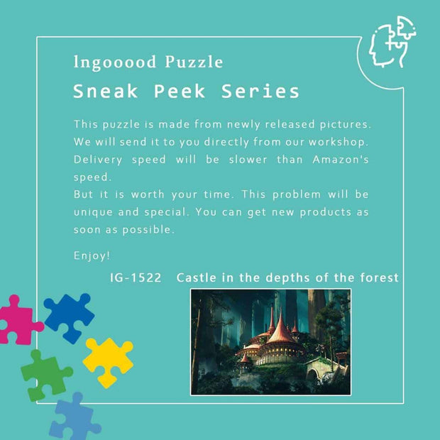 Ingooood-Jigsaw Puzzle 1000 Pieces-Sneak Peek Series-Castle in the depths of the forest_IG-1522 Entertainment Toys for Adult Graduation or Birthday Gift Home Decor - Ingooood
