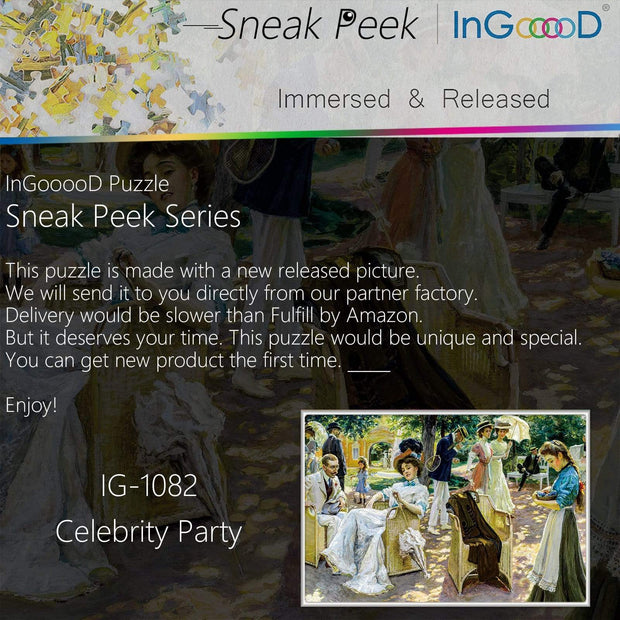 Ingooood-Jigsaw Puzzle 1000 Pieces-Sneak Peek Series-Celebrity Party_IG-1082 Entertainment for Adult Special Graduation or Birthday Gift Home Decor - Ingooood