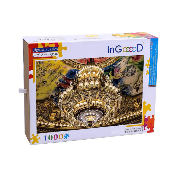 Ingooood-Jigsaw Puzzle 1000 Pieces-Sneak Peek Series-Chandelier Mural_IG-1509 Entertainment Toys for Adult Graduation or Birthday Gift Home Decor - Ingooood
