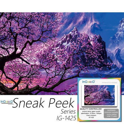 Ingooood-Jigsaw Puzzle 1000 Pieces-Sneak Peek Series-Cherry Blossom_IG-1425 Entertainment Toys for Adult Special Graduation or Birthday Gift Home Decor - Ingooood