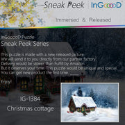 Ingooood-Jigsaw Puzzle 1000 Pieces-Sneak Peek Series-Christmas Cottage_IG-1384 Entertainment Toys for Adult Special Graduation or Birthday Gift Home Decor - Ingooood