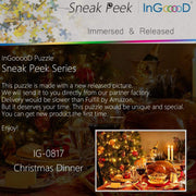 Ingooood- Jigsaw Puzzle 1000 Pieces- Sneak Peek Series-Christmas Dinner_IG-0817 Entertainment Toys for Adult Graduation or Birthday Gift Home Decor - Ingooood