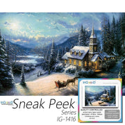 Ingooood-Jigsaw Puzzle 1000 Pieces-Sneak Peek Series-Christmas Snow Scene_IG-1416 Entertainment Toys for Adult Special Graduation or Birthday Gift Home Decor - Ingooood