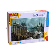 Ingooood-Jigsaw Puzzle 1000 Pieces-Sneak Peek Series-Church in the snow_IG-1561 Entertainment Toys for Adult Graduation or Birthday Gift Home Decor - Ingooood_US