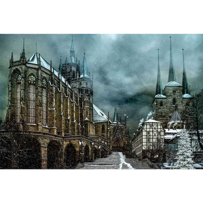 Ingooood-Jigsaw Puzzle 1000 Pieces-Sneak Peek Series-Church in the snow_IG-1561 Entertainment Toys for Adult Graduation or Birthday Gift Home Decor - Ingooood_US