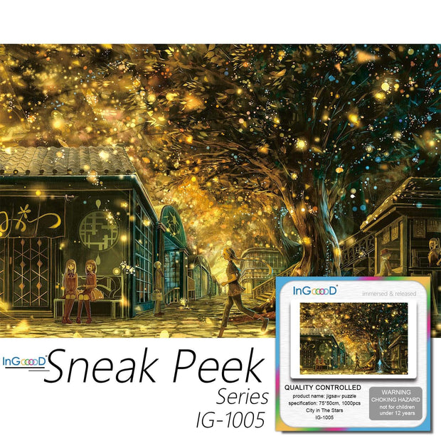 Ingooood-Jigsaw Puzzle 1000 Pieces-Sneak Peek Series-City in The Stars_IG-1005 Entertainment Toys for Graduation or Birthday Gift Home Decor - Ingooood