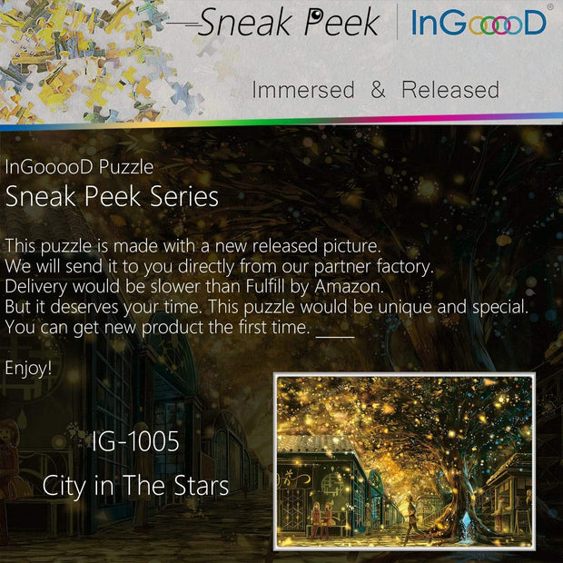 Ingooood-Jigsaw Puzzle 1000 Pieces-Sneak Peek Series-City in The Stars_IG-1005 Entertainment Toys for Graduation or Birthday Gift Home Decor - Ingooood