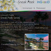 Ingooood-Jigsaw Puzzle 1000 Pieces-Sneak Peek Series-Coconut Trees by The Sea_IG-1252 Entertainment Toys for Adult Special Graduation or Birthday Gift Home Decor - Ingooood