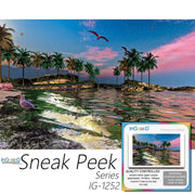 Ingooood-Jigsaw Puzzle 1000 Pieces-Sneak Peek Series-Coconut Trees by The Sea_IG-1252 Entertainment Toys for Adult Special Graduation or Birthday Gift Home Decor - Ingooood