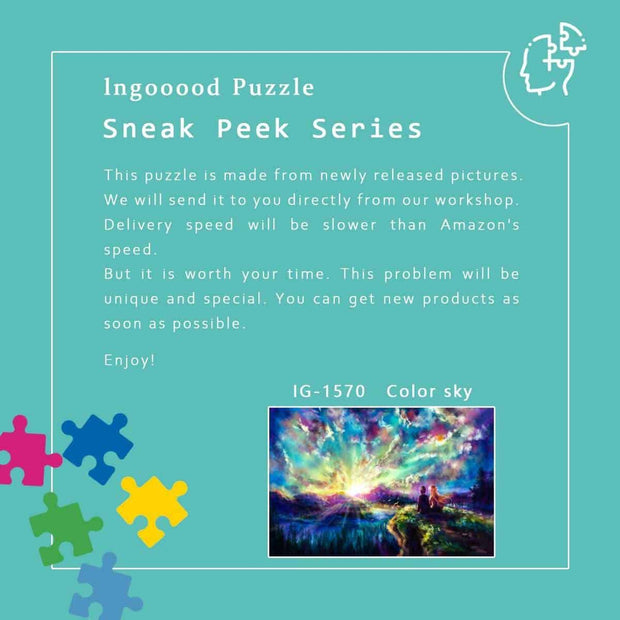 Ingooood-Jigsaw Puzzle 1000 Pieces-Sneak Peek Series-Color sky_IG-1570 Entertainment Toys for Adult Graduation or Birthday Gift Home Decor - Ingooood_US