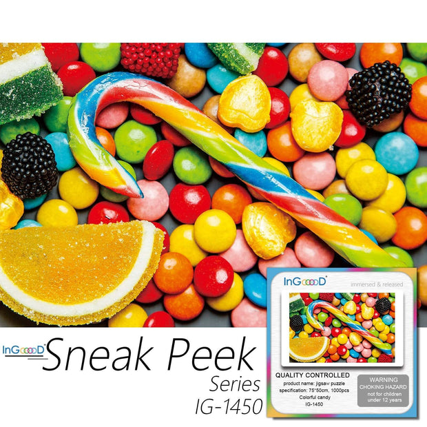 Ingooood-Jigsaw Puzzle 1000 Pieces-Sneak Peek Series-Colorful candy_IG-1450 Entertainment Toys for Adult Graduation or Birthday Gift Home Decor - Ingooood