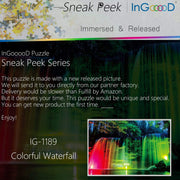 Ingooood-Jigsaw Puzzle 1000 Pieces-Sneak Peek Series- Colorful Waterfall_IG-1189 Entertainment Toys for Special Graduation or Birthday Gift Home Decor - Ingooood