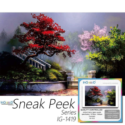 Ingooood-Jigsaw Puzzle 1000 Pieces-Sneak Peek Series- Courtyard_IG-1419 Entertainment Toys for Adult Special Graduation or Birthday Gift Home Decor - Ingooood