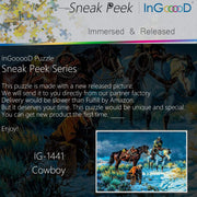 Ingooood-Jigsaw Puzzle 1000 Pieces-Sneak Peek Series-Cowboy_IG-1441 Entertainment Toys for Adult Graduation or Birthday Gift Home Decor - Ingooood